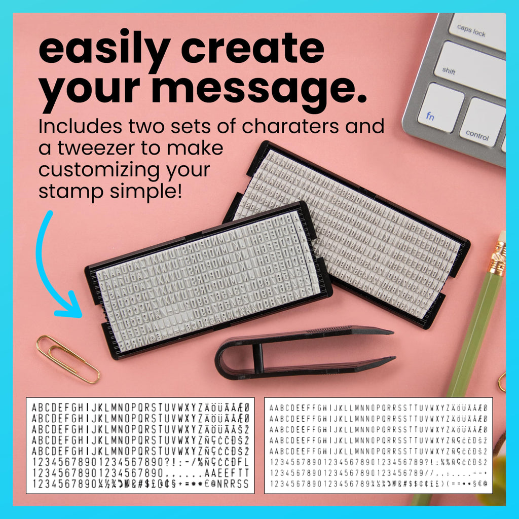ExcelMark Self-Inking Do It Yourself Stamp Kit - A2359-DIY - Black Ink