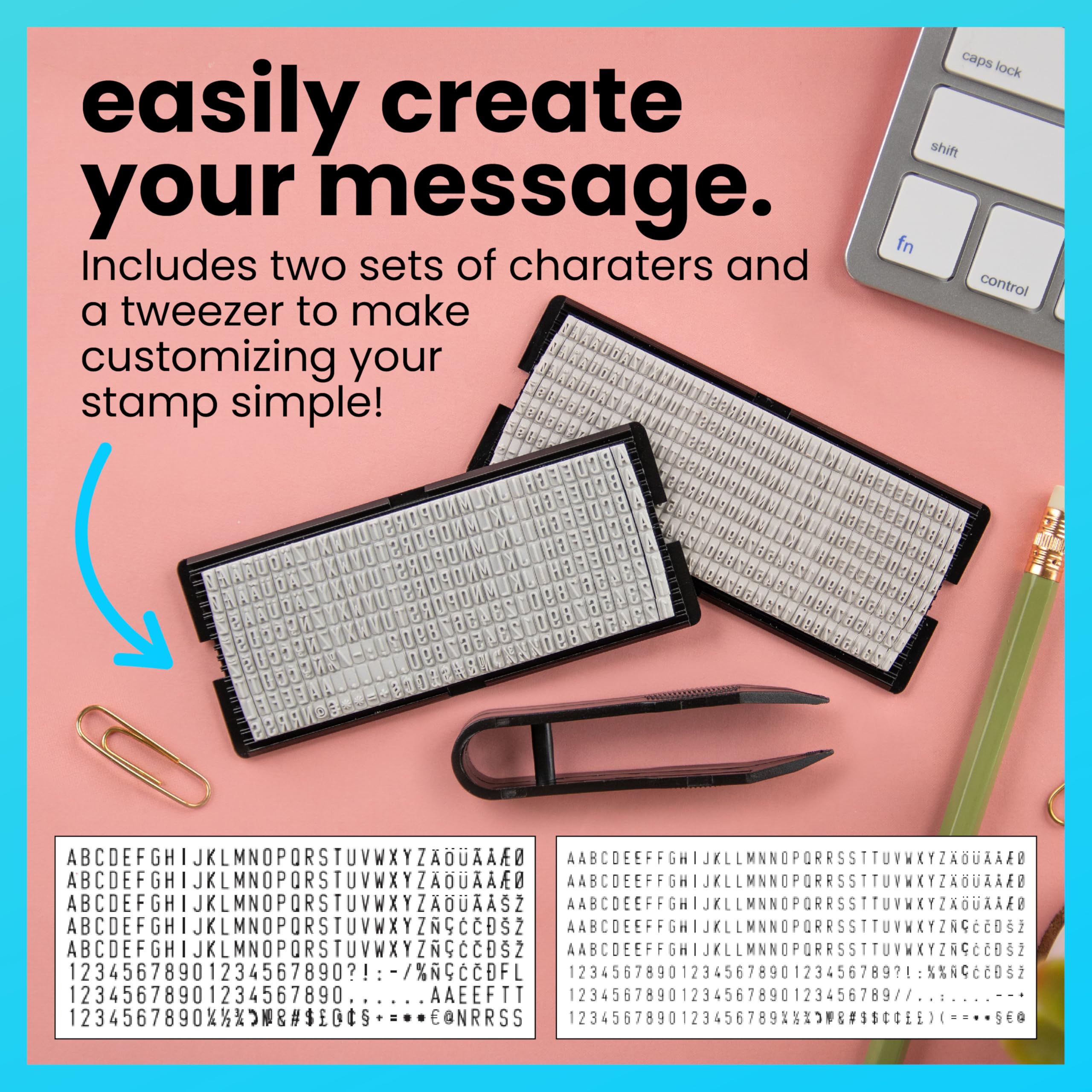 ExcelMark Self-Inking Do It Yourself Stamp Kit - A2359-DIY - Black Ink