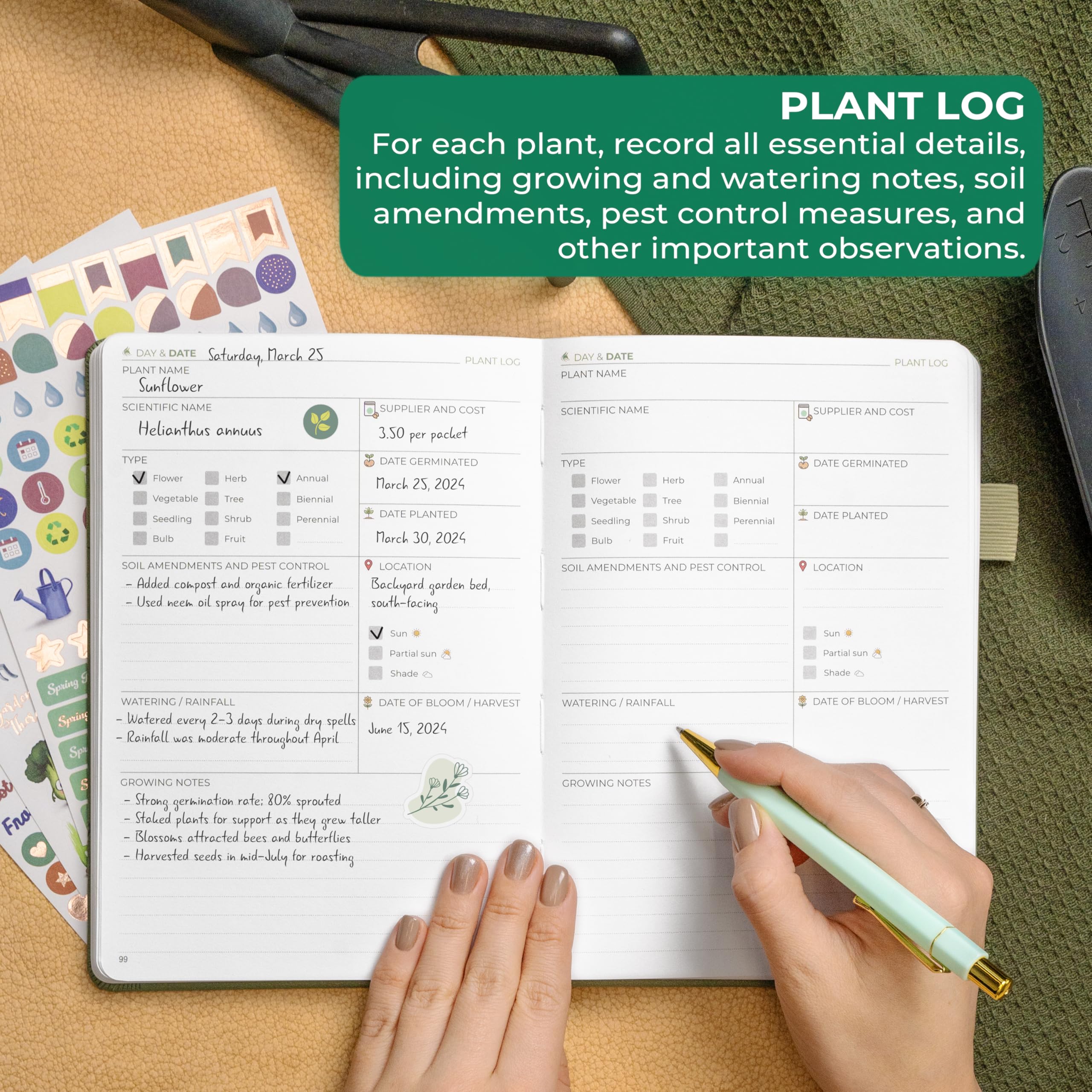 Clever Fox Gardener’s Journal – Guided Gardening Notebook to Plant Vegetables, Flowers & Herbs – 5-Year Garden Log Book for Beginners (Cypress)
