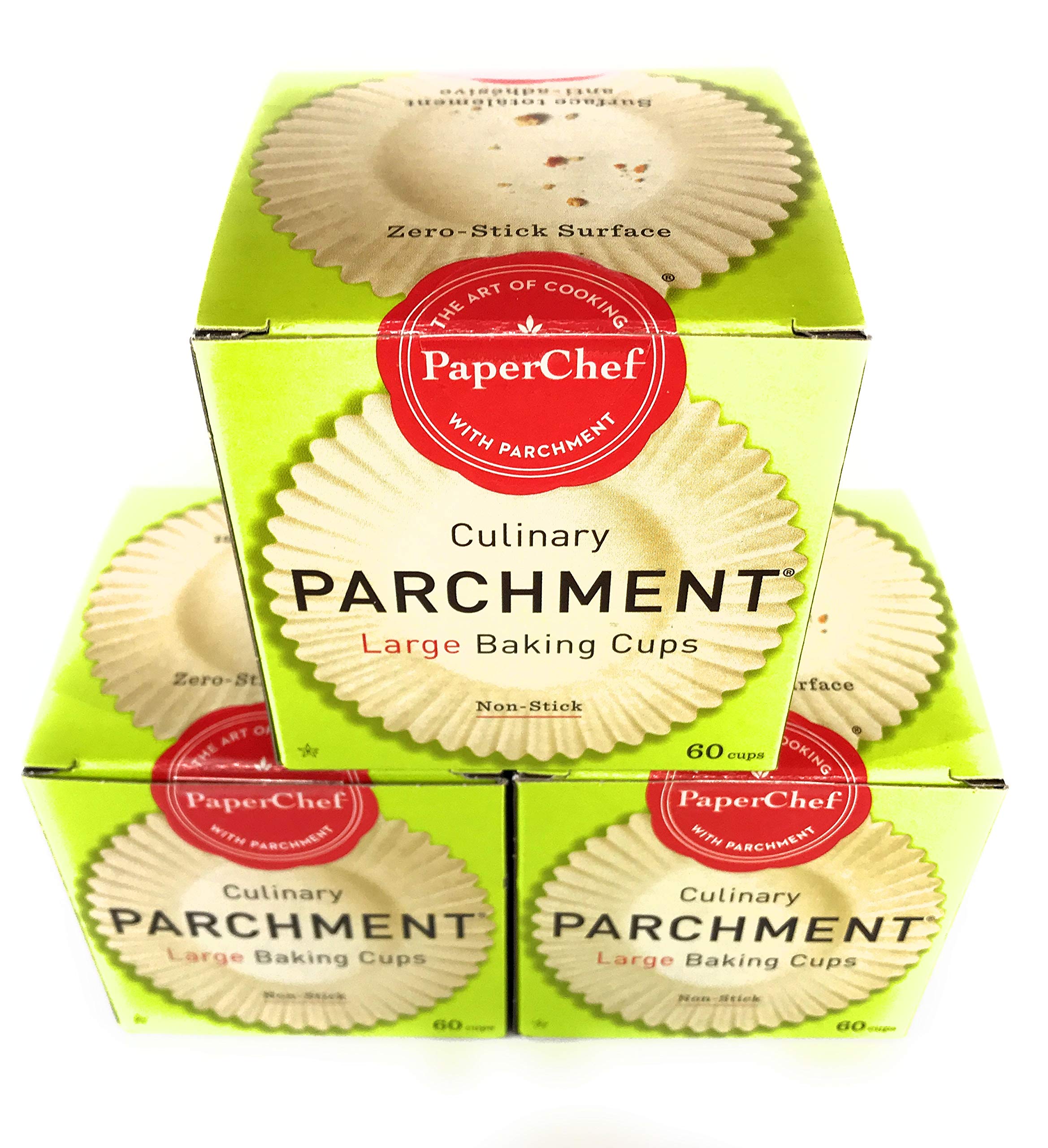 Parchment Paper Baking Cups Large Cupcake Liners Natural Culinary Non-Stick Biodegradable 3-Pack