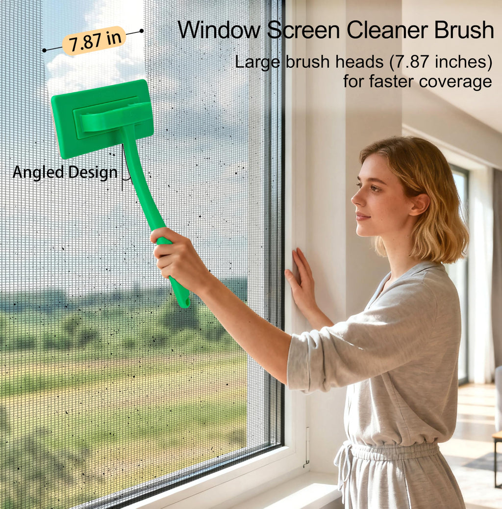 MyLifeUNIT 2 Packs Mesh Screen Cleaner, Window Screen Cleaning Brush Washing Equipment, Detachable Window Cleaner Tool with Wet and Dry Dual-Use