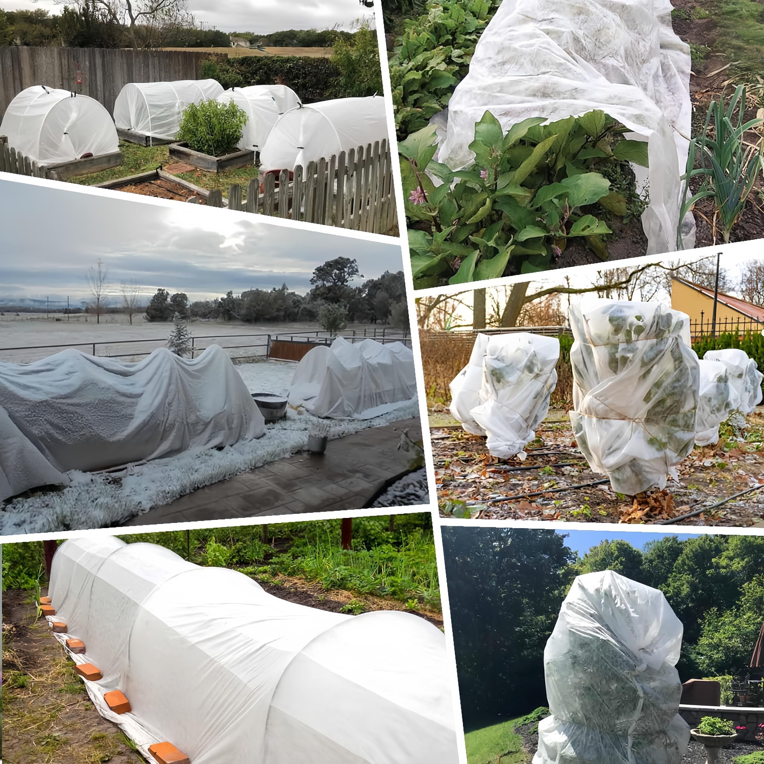 Plant Covers Freeze Protection Kit, Frost Cloths for Outdoor Plants, UV Resistant Polyethylene Film, Plant Vegetable Blanket Covers for Plants Dust Proof Cold Weather Winds (10 X 50 Ft)