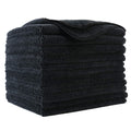 Polyte Premium Microfiber Cleaning Towel,16 x 16 in, 12 Pack (Black)