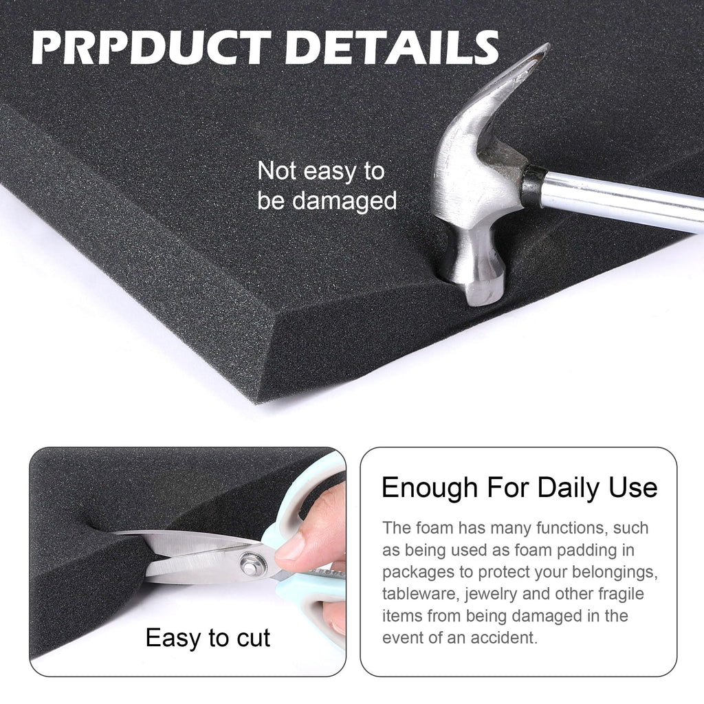 6 Pcs Tool Box Cuttable Foam Inserts for Cases - 16 x 12 x 1 In High Density Polyurethane Foam Sheet - Storage Packing Foam Sheets Cushioning for Camera Crafts Drawer