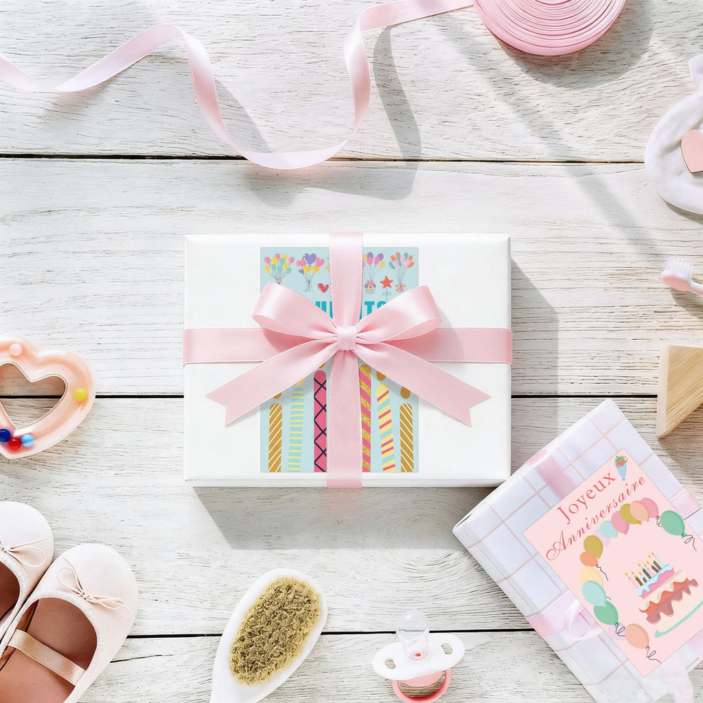 French Birthday Cards with Envelopes 4x6 Inch Watercolor Birthday Thank You Cards 24 Pack Bulk Birthday Card Joyeux anniversaire Greeting Cards for Birthday Party Holiday Baby Shower, Christmas
