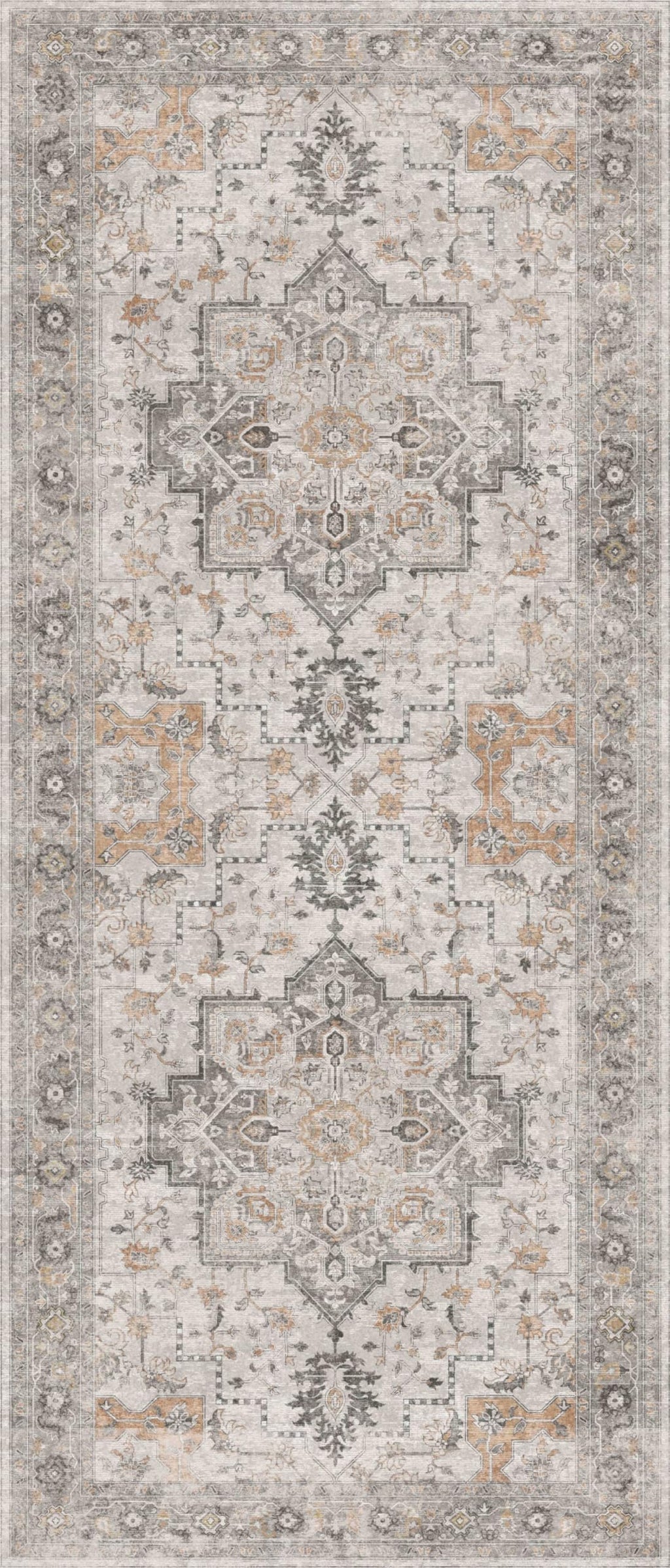 GENIMO Area Runner Rugs 2x6 for Living Room, Non-Slip Machine Washable Rug for Hallway Kitchen, Low Pile Print Rug for Bedroom Dining Room Home Office