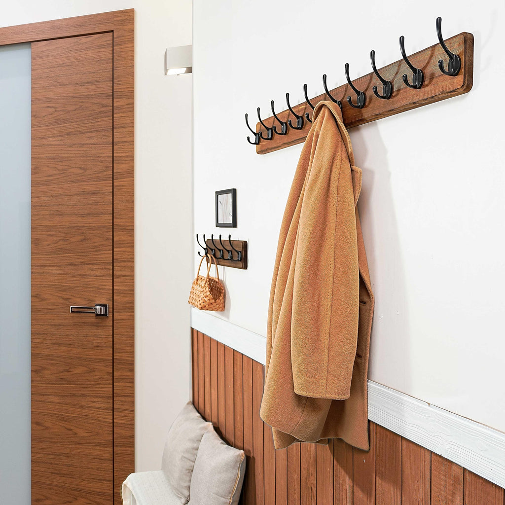 WEBI Coat Rack Wall Mount,Coat Hooks Wall Mounted,16’’ Hole to Hole,Coat Hanger Wall,Hook Rack Rail,5 Hooks for Hanging Coats,Hats,Jacket,Clothes