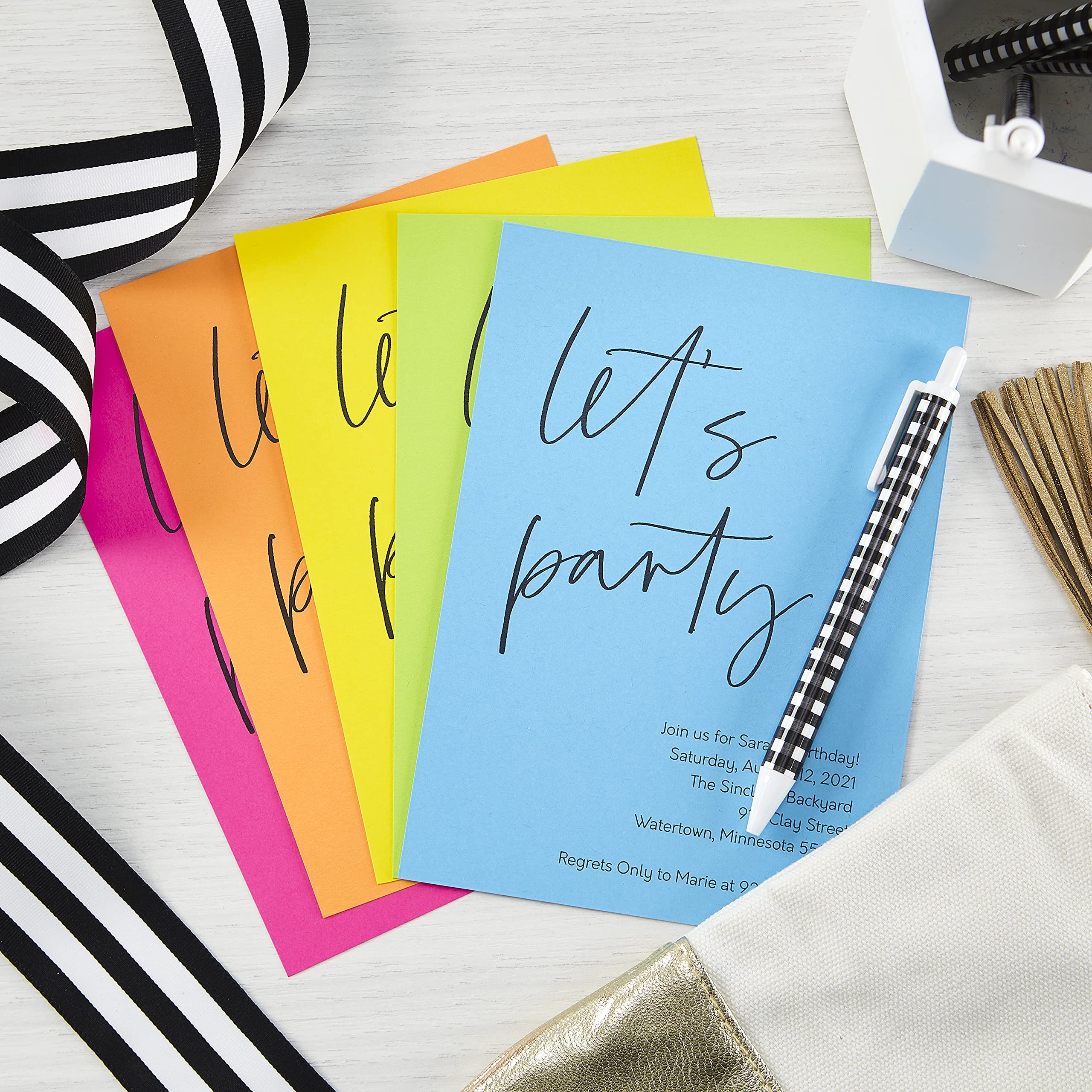 Astrobrights Colored Cardstock, 8.5” x 11”, 65 lb/176 gsm, “Bright” 5-Color Assortment, 250 Sheets (99904)