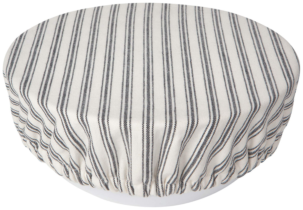 Now Designs Reusable Bowl Cover to Reduce Waste, Ticking Stripe - Large & Medium | Set of 2