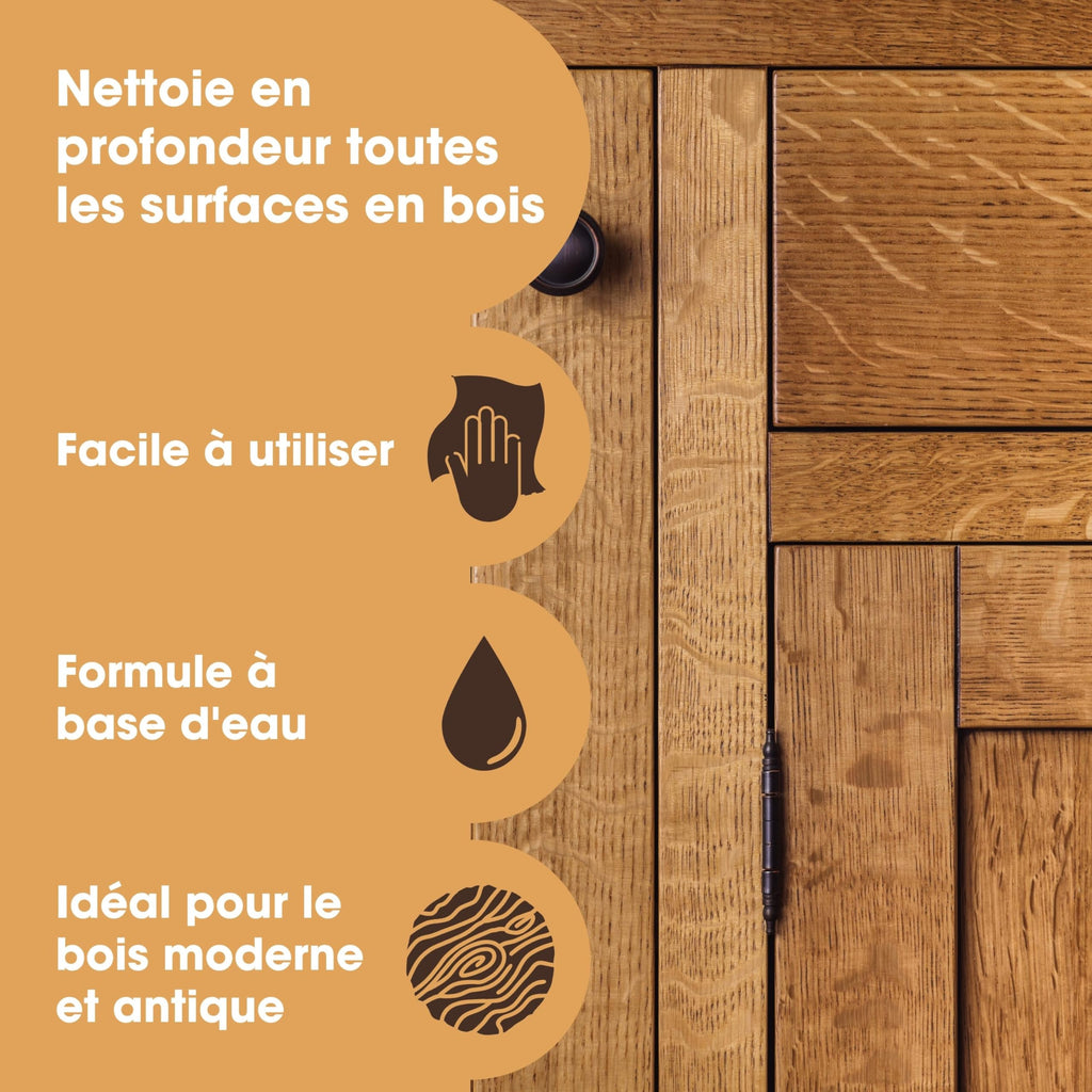 Furniture Clinic Wood Cleaner | Cleans Furniture, Shelves, Tables, Barstools, Cabinets & Other Wood Surfaces | Easily Remove Build Up, Grease and Dust | 17oz/500ml