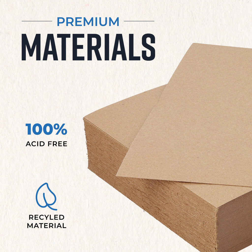 Bryco Goods 8.5" x 11" Chipboard Sheets (Pack of 100) 22 Point Chipboard - Made With 100% Recycled Material - Ideal For Framing Photos, Crafts, DIY - Thick And Durable, Keep Documents Safe In Shipping