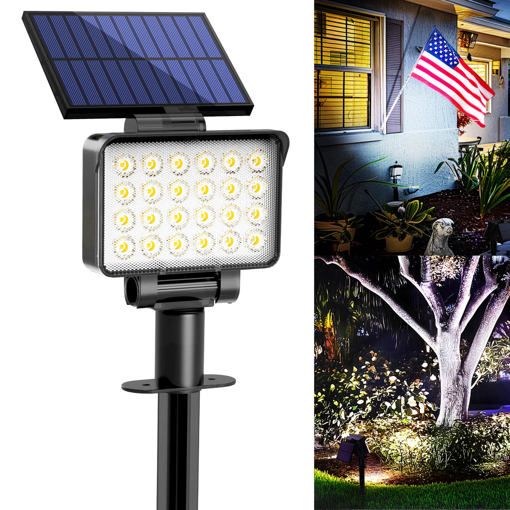 COOZAMING Solar Spot Lights Outdoor Waterproof for Flag, Tree, House, Garden, Yard, Landscape Spotlights for Accent Uplighting Halloween Christmas Decorations-1 Pack