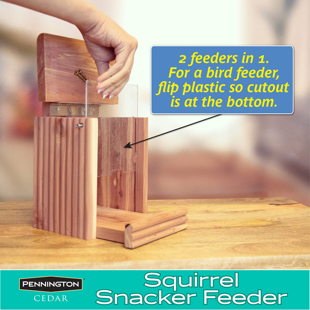 Pennington Cedar Squirrel Snacker Feeder Amish Made in The USA