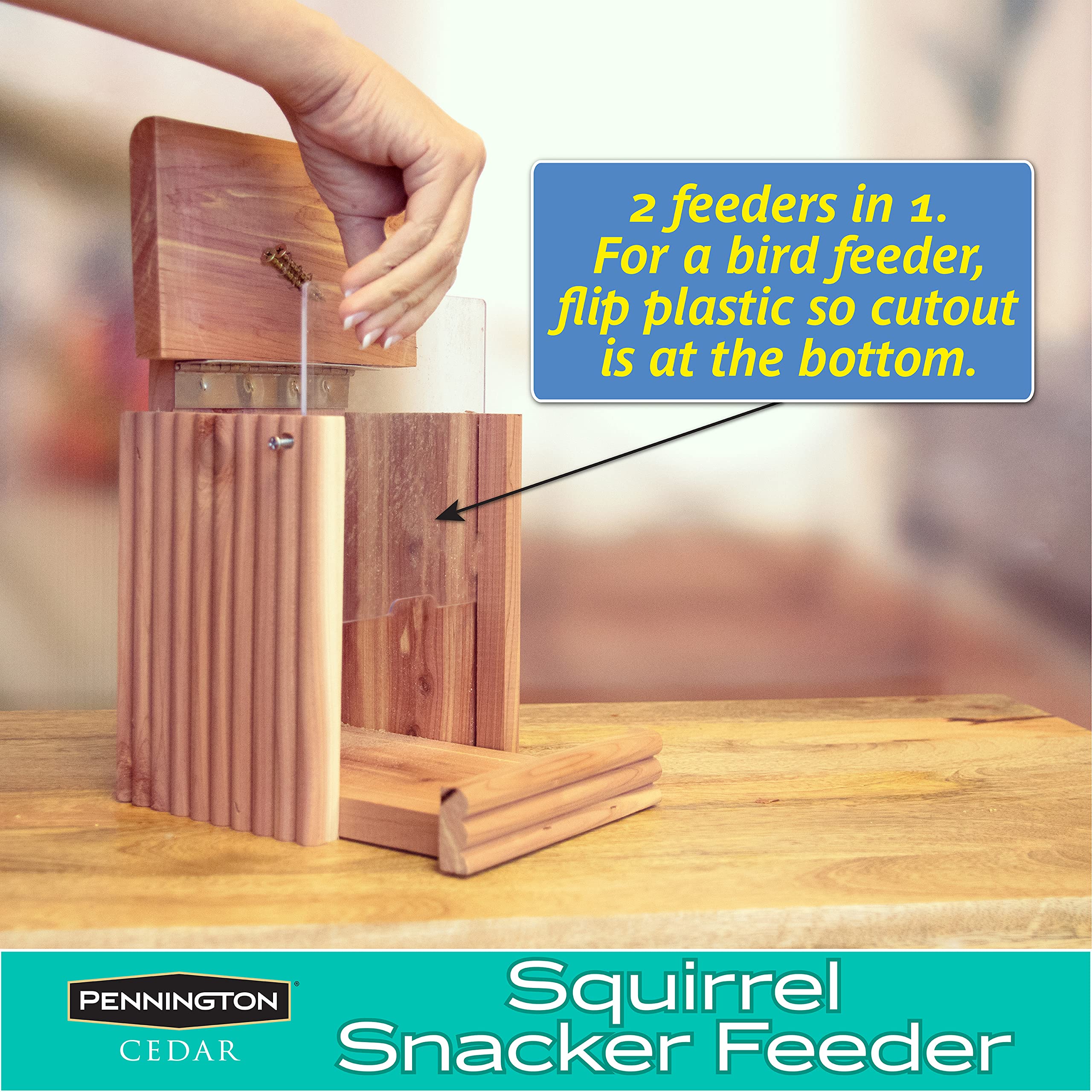 Pennington Cedar Squirrel Snacker Feeder Amish Made in The USA