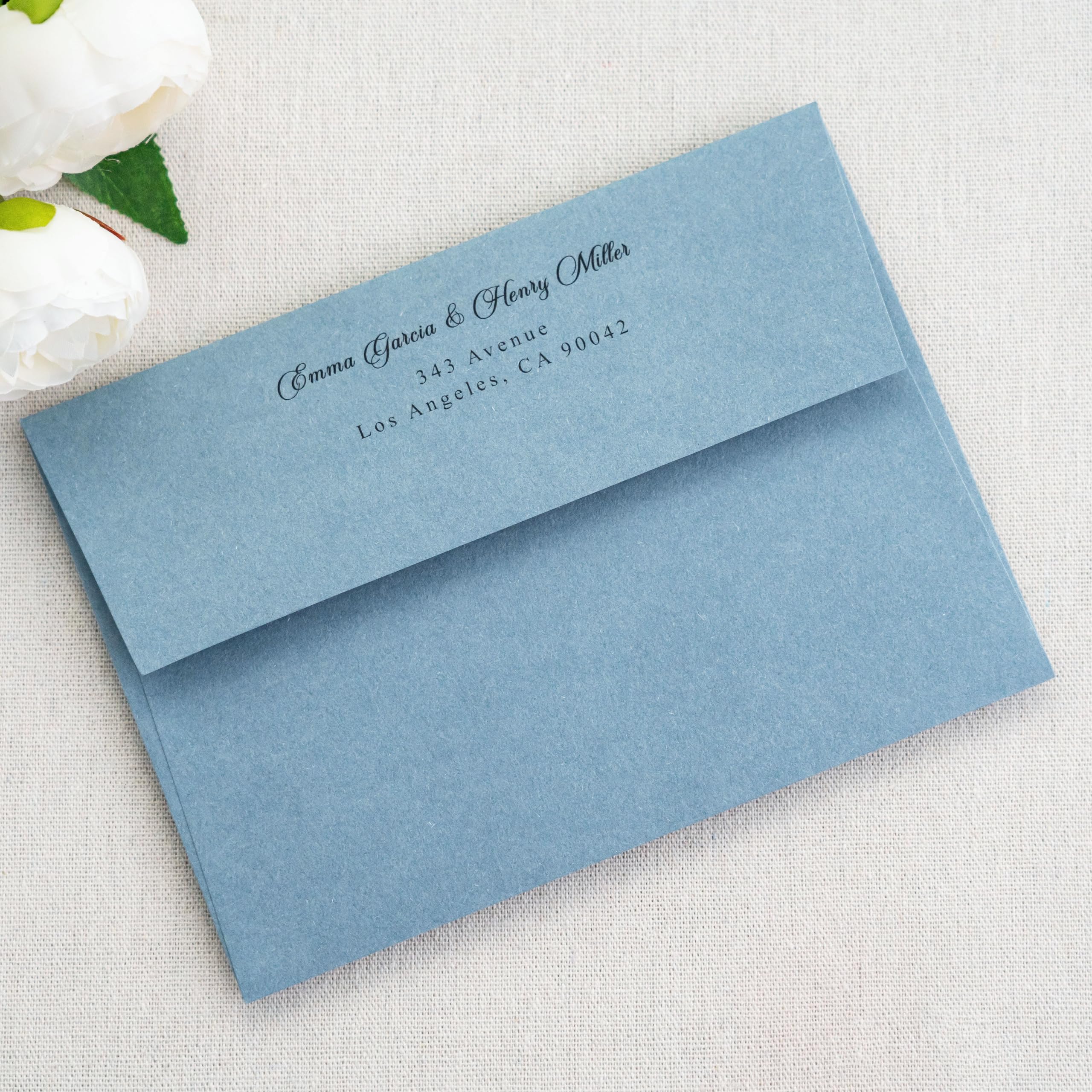 PONATIA 50 Pieces 5x7 Envelopes, A7 Envelopes Self Seal for Weddings, Invitation Cards, Photos, Postcards, Greeting Cards Mailing, Baby Shower, Graduation, Christmas Gift Cards (Dusty Blue)