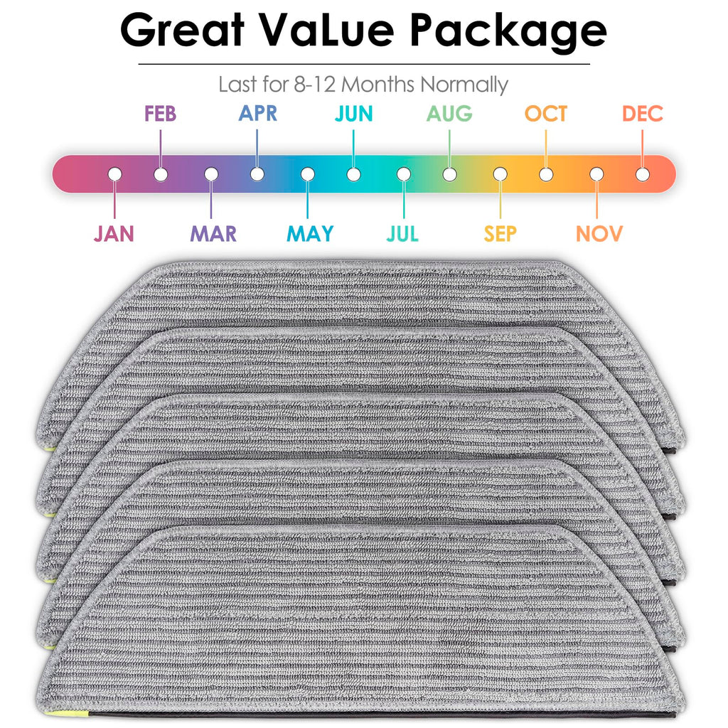 (5 Pack) RV2820ZECA RV2820YECA Replacement Mop Pads for Shark RV2820YECA RV2820ZECA PowerDetect 2-in-1 Robot Vacuum, AV2800ZE, RV2820YE, RV2820ZE, AV2820S, AV2820AE, RV2800AE, RV2800S Mop Pad