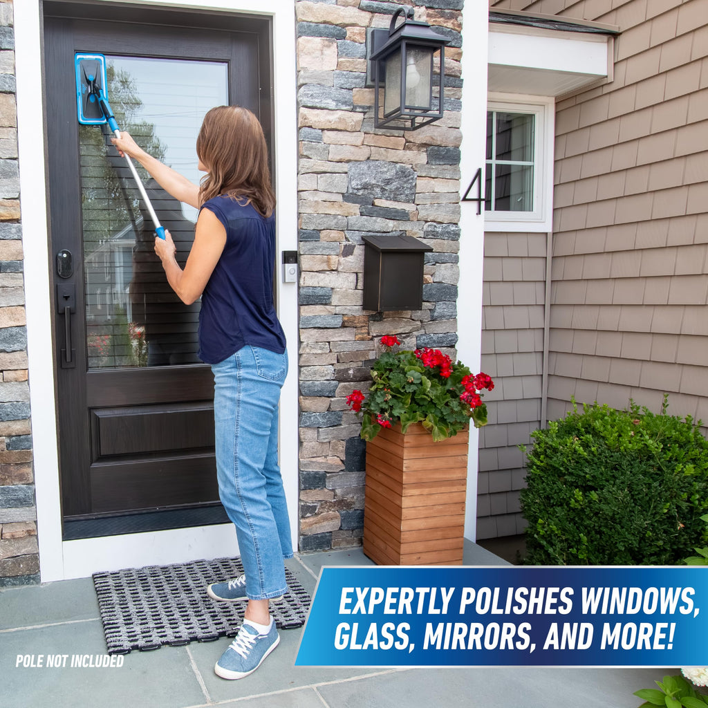 Unger ProClean Indoor Window Cleaner, Tool for Window, Glass, and Mirror Cleaning, Streak-Free Results, Reusable Microfiber Pads for Sustainability