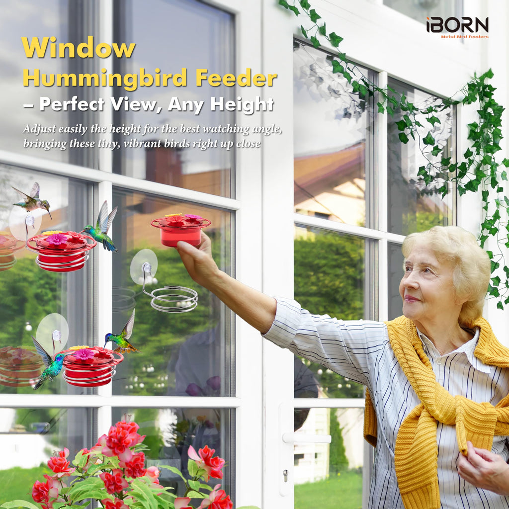 iBorn Circular Hanging Hummingbird feeders for Outdoors 3PCS 3OZ Mini Hummingbird Feeder Humming Bird Feeder, Silicone Feeding Ports, Bee-Proof, 2025 New
