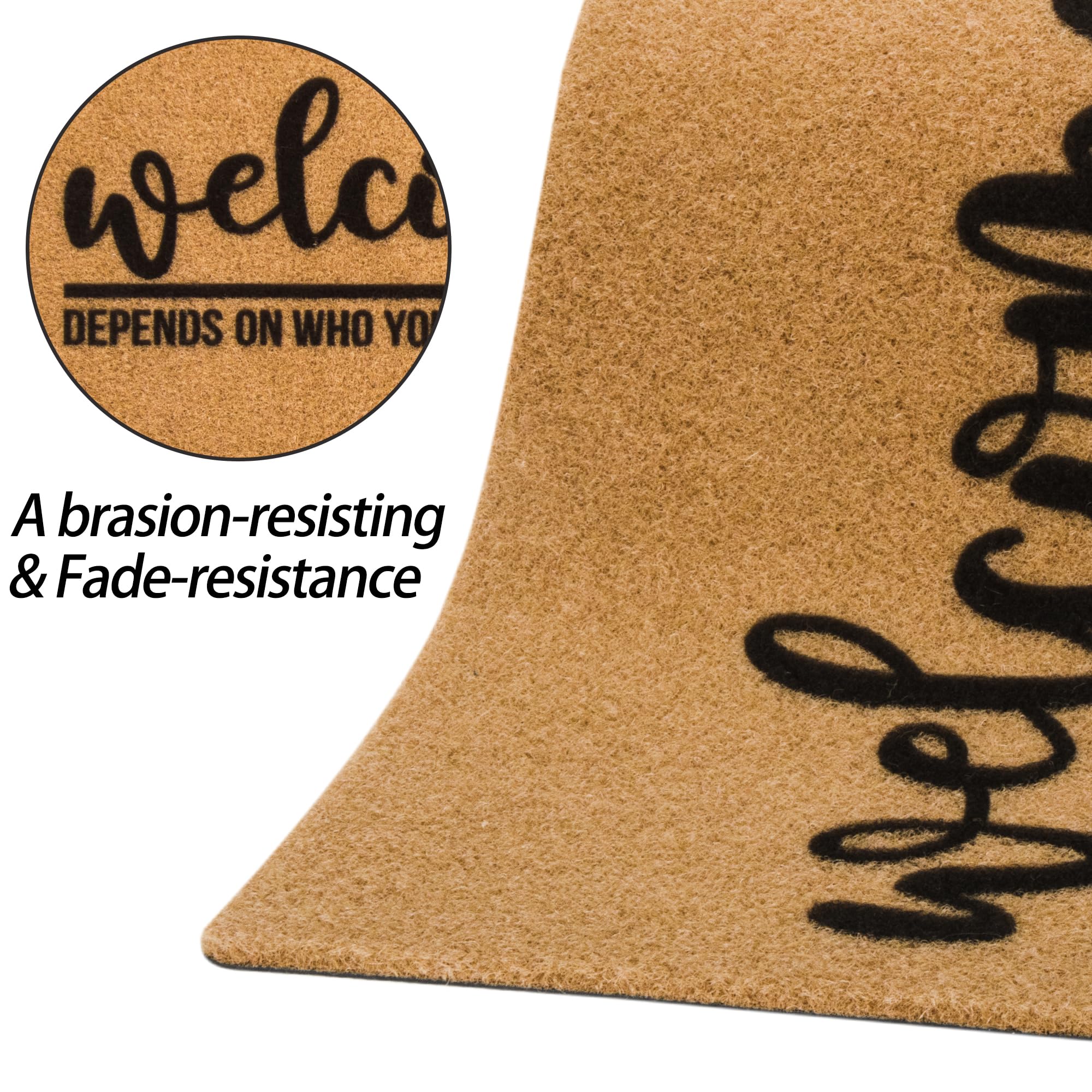 Eohak Welcome-Ish Front Door Mat - Welcome-Ish Depends Who You are Doormat Non Slip Backing Mat for Home Entry Farmhouse（17"x 29" ）