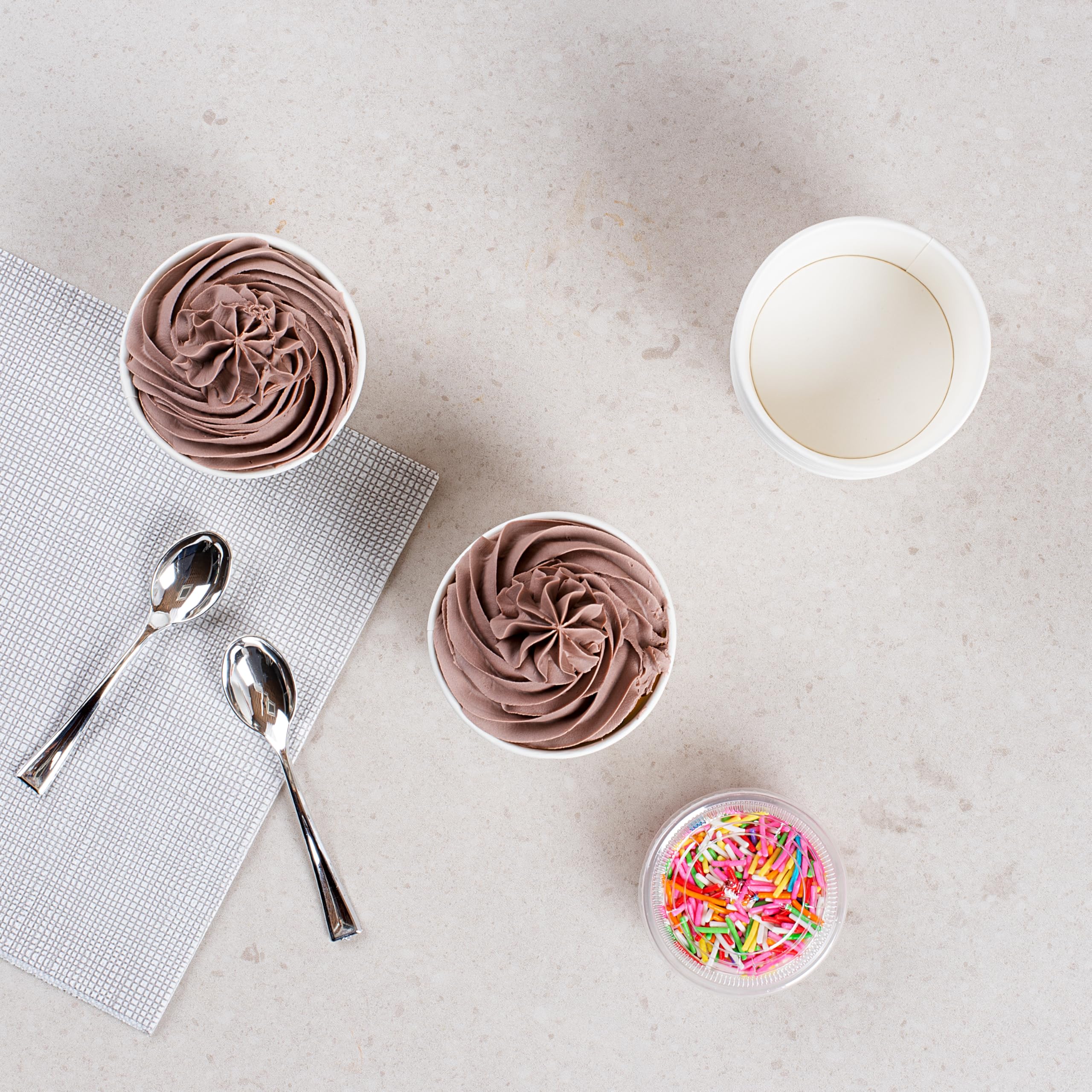 Restaurantware White 3 Count to Go Cup Disposable 3 x 3 x 1.8 Inches Paper Mini Cup Grease-Resistant Cup Recyclable Durable Design