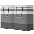 BOOMIBOO 2 Pack Large Laundry Basket,Waterproof Freestanding Laundry Hamper,Collapsible Clothes Basket with Easy Carry Handles in Laundry Room Bathroom Bedroom Dorm,Gradient Grey,75L