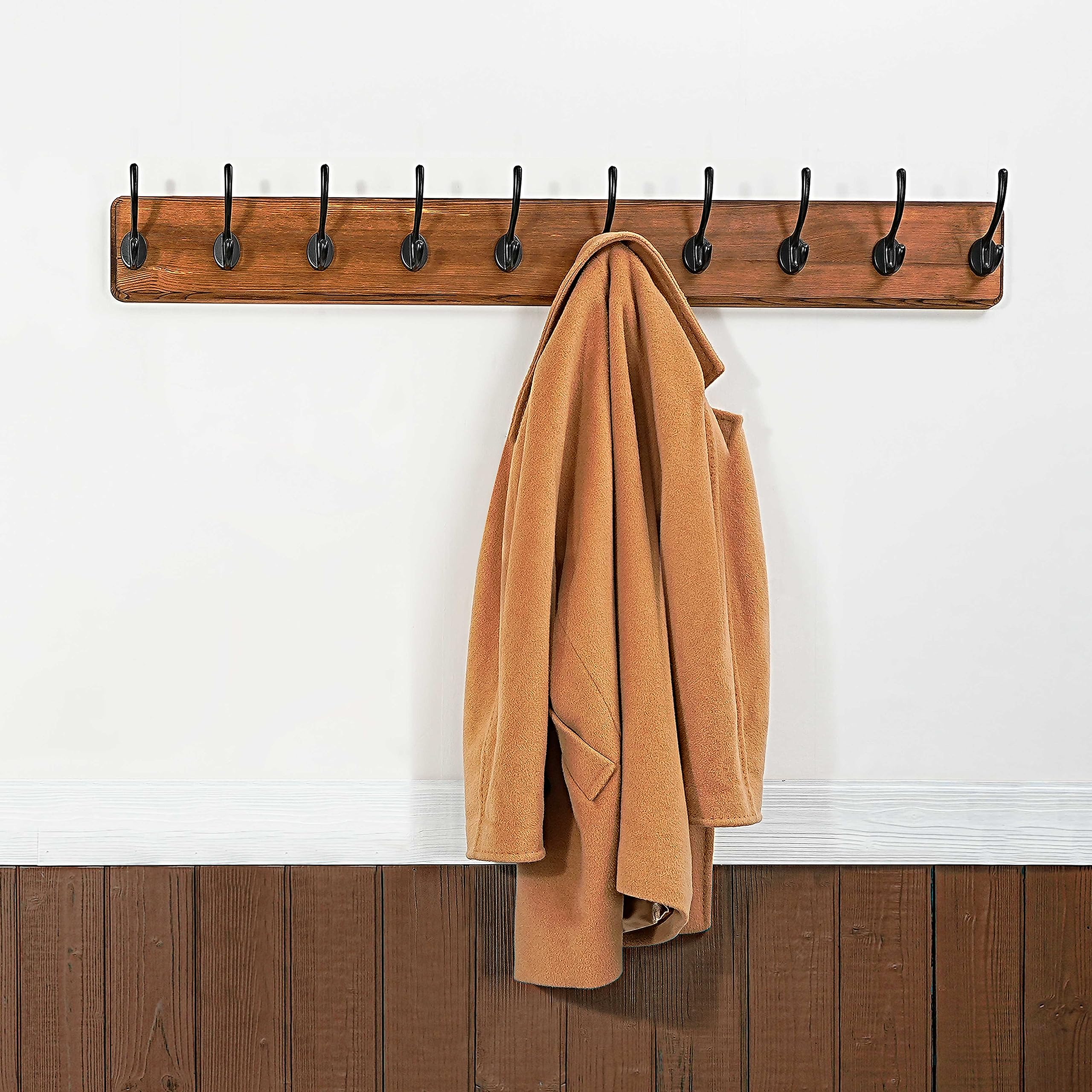 WEBI Coat Rack Wall Mount,Coat Hooks Wall Mounted,16’’ Hole to Hole,Coat Hanger Wall,Hook Rack Rail,5 Hooks for Hanging Coats,Hats,Jacket,Clothes