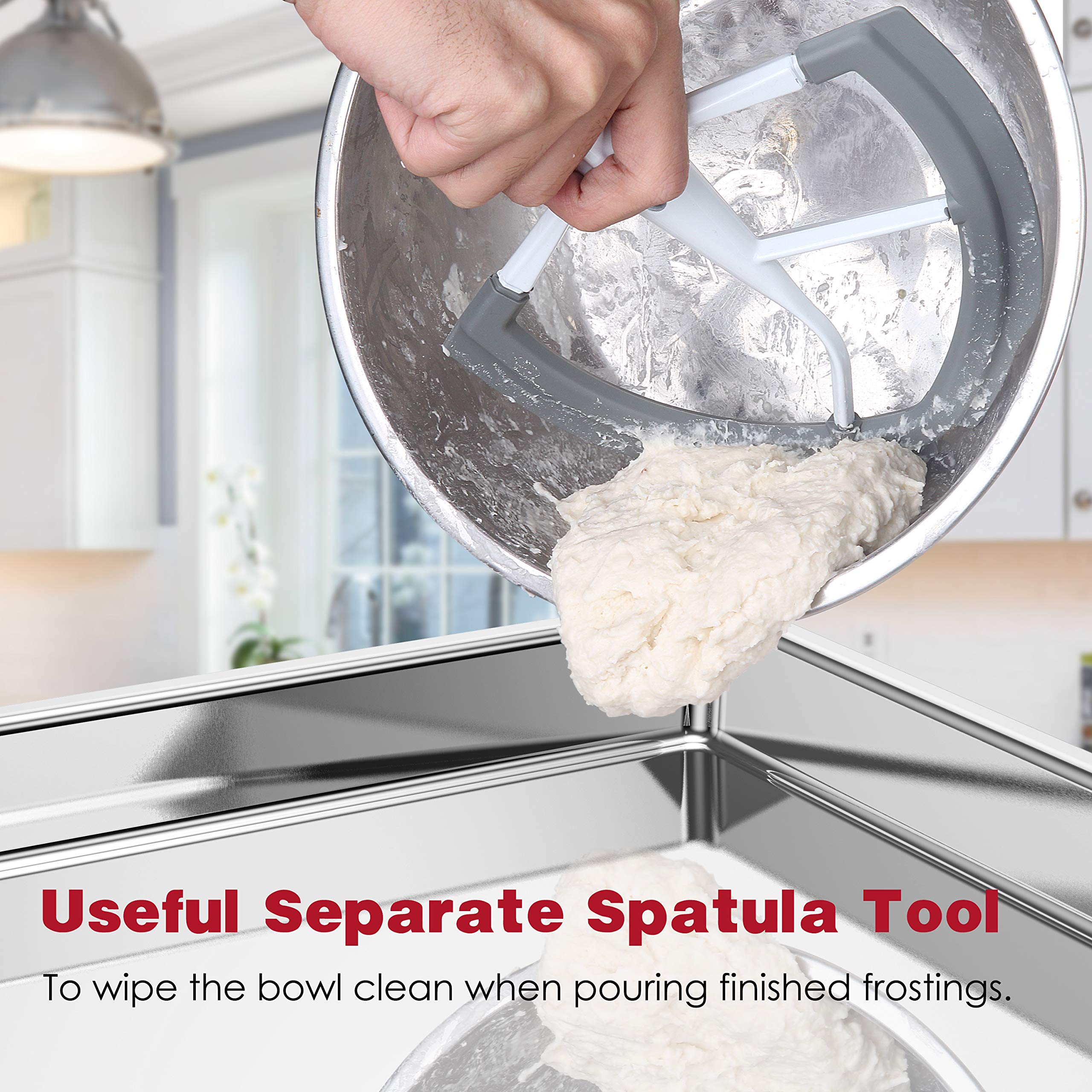Flex Edge Beater for KitchenAid Mixer 6 Quart Bowl-Lift Stand Mixer, Beater with Silicone Edge, Perfect 6 QT Bowl-Lift Stand Mixer Attachment