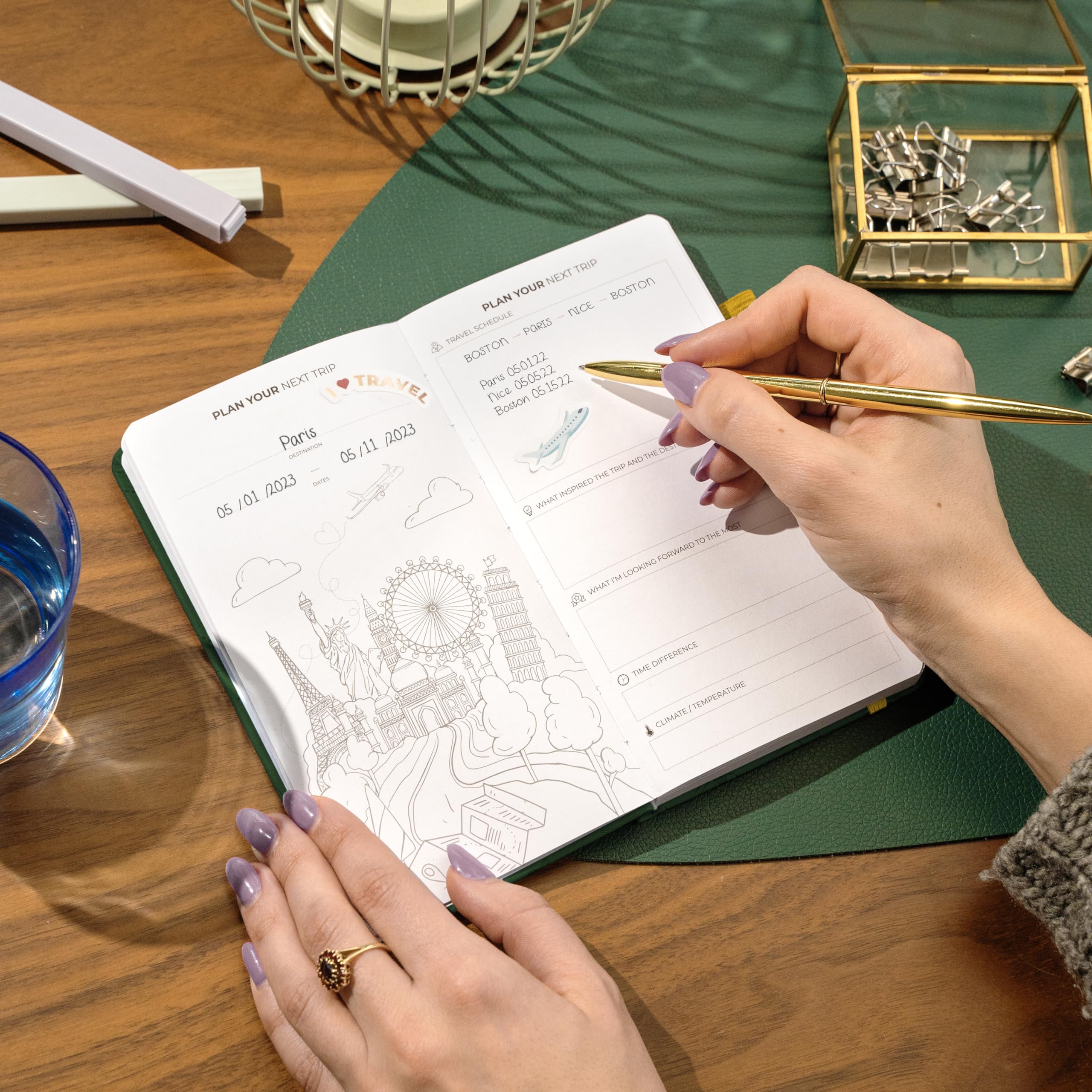 Clever Fox Travel Journal – Vacation Planner with Budget Plan, Packing List, Expense Tracker & Trip Journal – Travelling Itinerary Organizer for Women, Men & Couples – A5 Size, Hardcover - ForestGreen