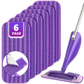 Reusable Mop Pads Compatible with Swiffer Wet Jet, Wet Jet Pads Refills for Swiffer Mop, Microfiber Replacement Pads for Hardwood Floor Cleaning, Dry Wet Mopping Cloths for 12" Wet Jet Refill, 6 Pack