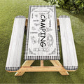 Caknowow Picnic Table Cover Fitted with Bench Covers Camping Tablecloth Waterproof Picnic Table Covers with Elastic Reusable Fabric Camping Table Cover for 6 Foot Picnic Tables