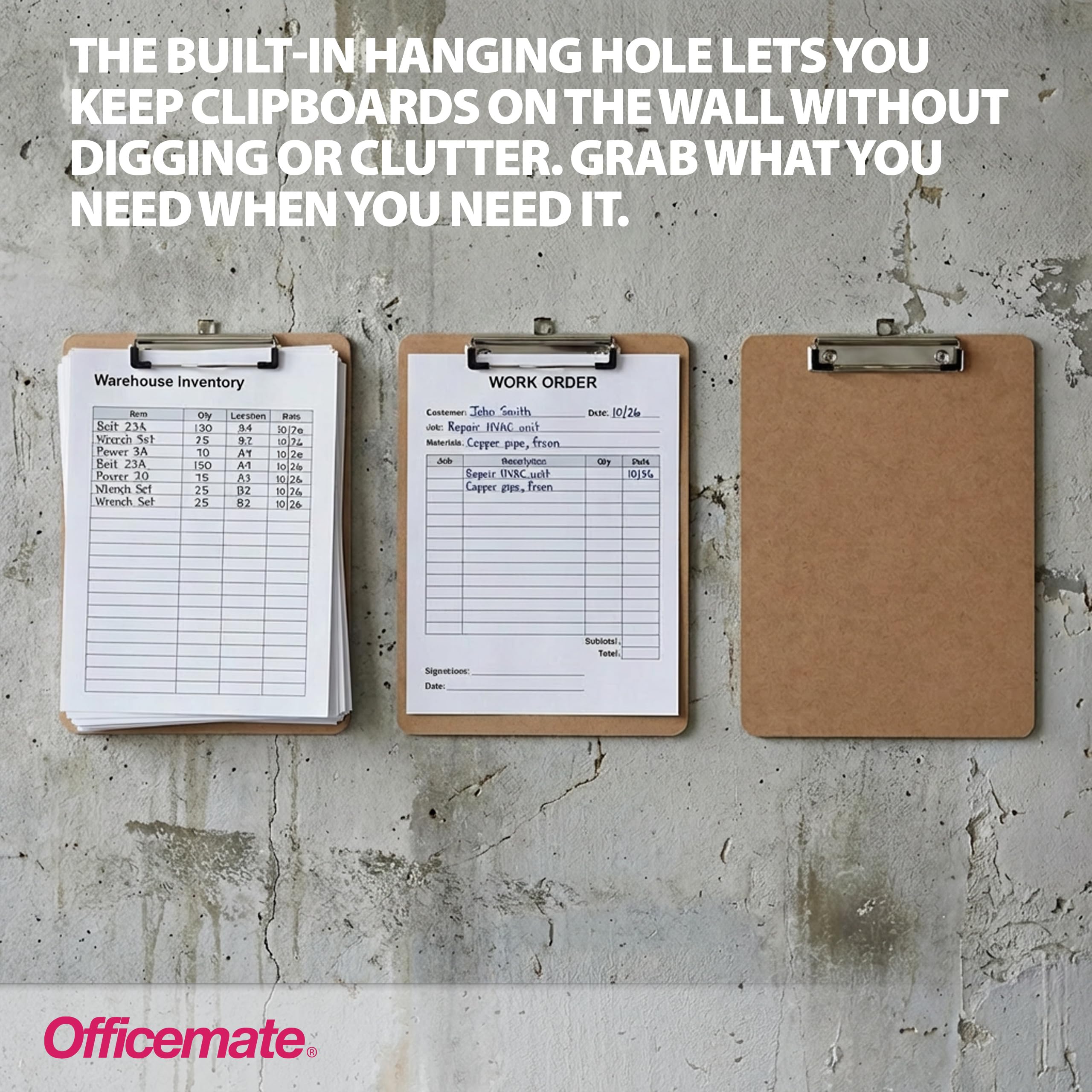 Officemate Recycled Wood Clipboards, Low Profile Clip, 12 Pack Clipboards, Letter Size (9 x 12.5 Inches), Brown (83812)
