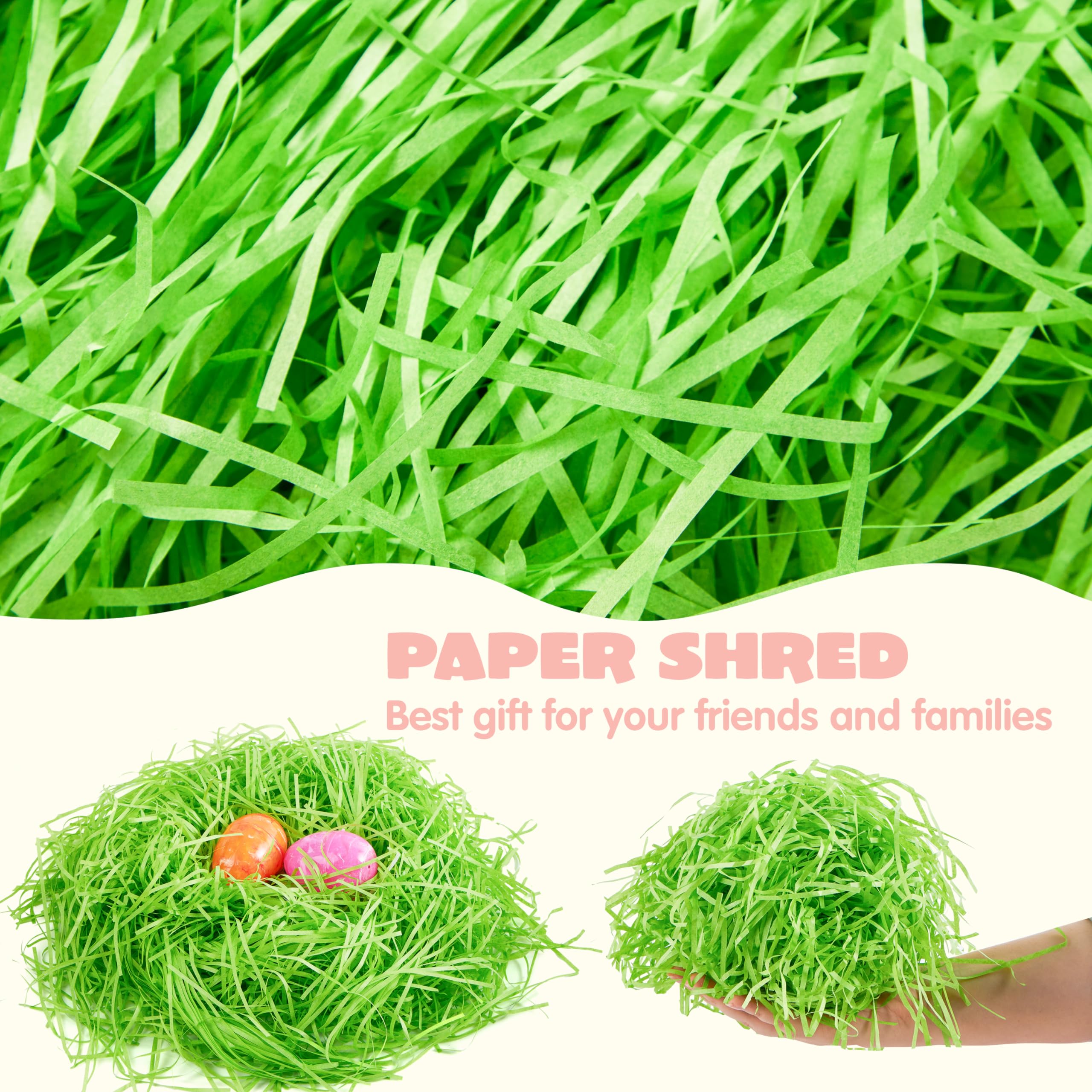 JOYIN 1000g(36oz) Multicolor Rainbow Easter Grass, Recyclable Paper Grass Shred Pastel Colors (Pink Yellow Green Purple Creamy Sky Blue), Easter Egg Hunt, Basket Stuffer Filler, Party Decor Favor