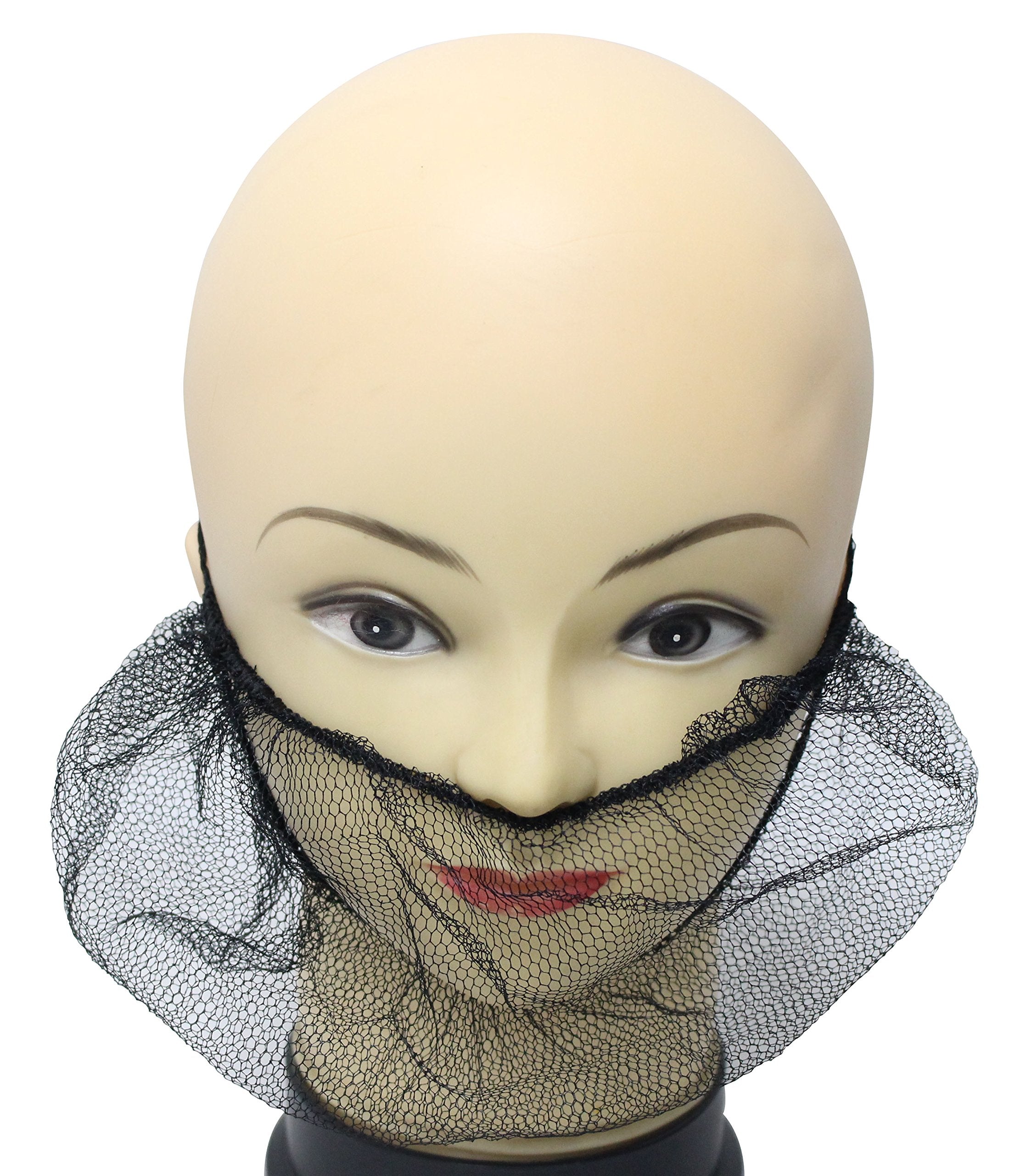100 Pieces Disposable Nylon Honeycomb Royal Beard Protector nets, Latex Free (Black)