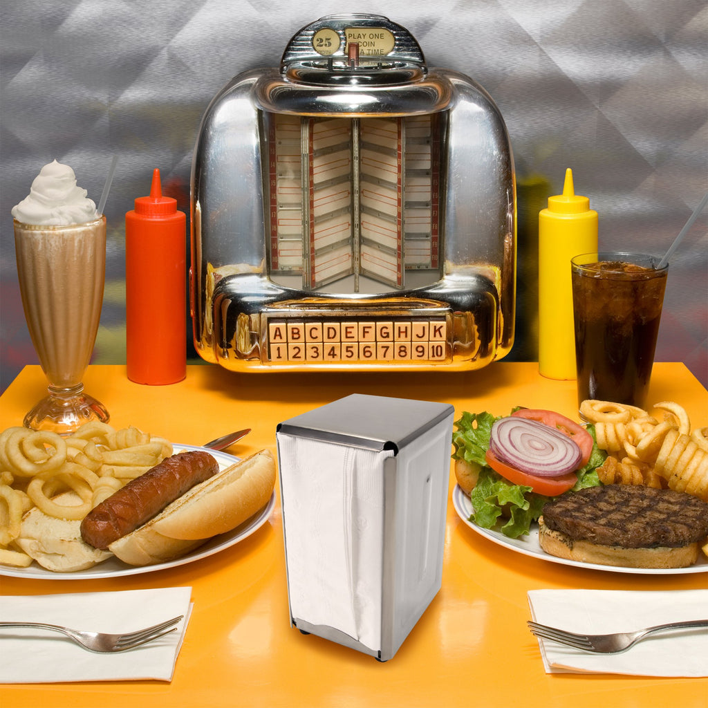 Back of House Ltd. Commercial Napkin Dispensers Tall-Fold Restaurant & Diner Value Bundle | Spring-Loaded, Stainless Steel, for Low-Fold Paper Napkins | Commercial & Home Use