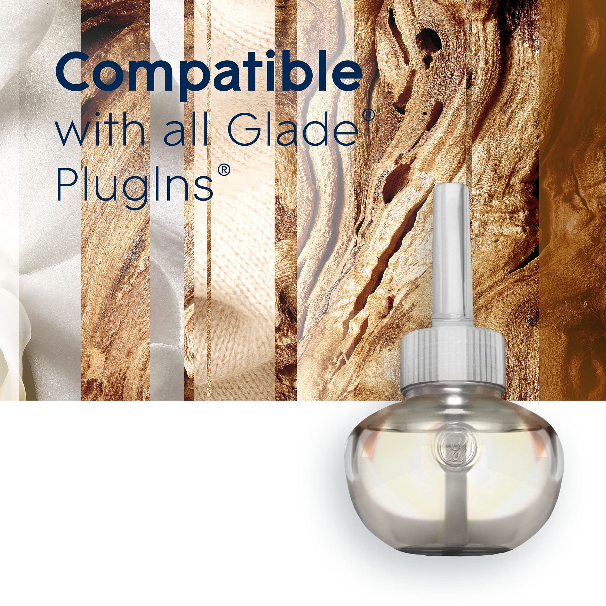 Glade PlugIns Refills Air Freshener, Scented and Essential Oils for Home and Bathroom, Sheer Vanilla Embrace, 3.35 Fl Oz, 5 Count