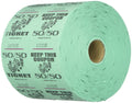 MUNCIE NOVELTY COMPANY Green 50/50 Raffle Tickets: Roll of 1000
