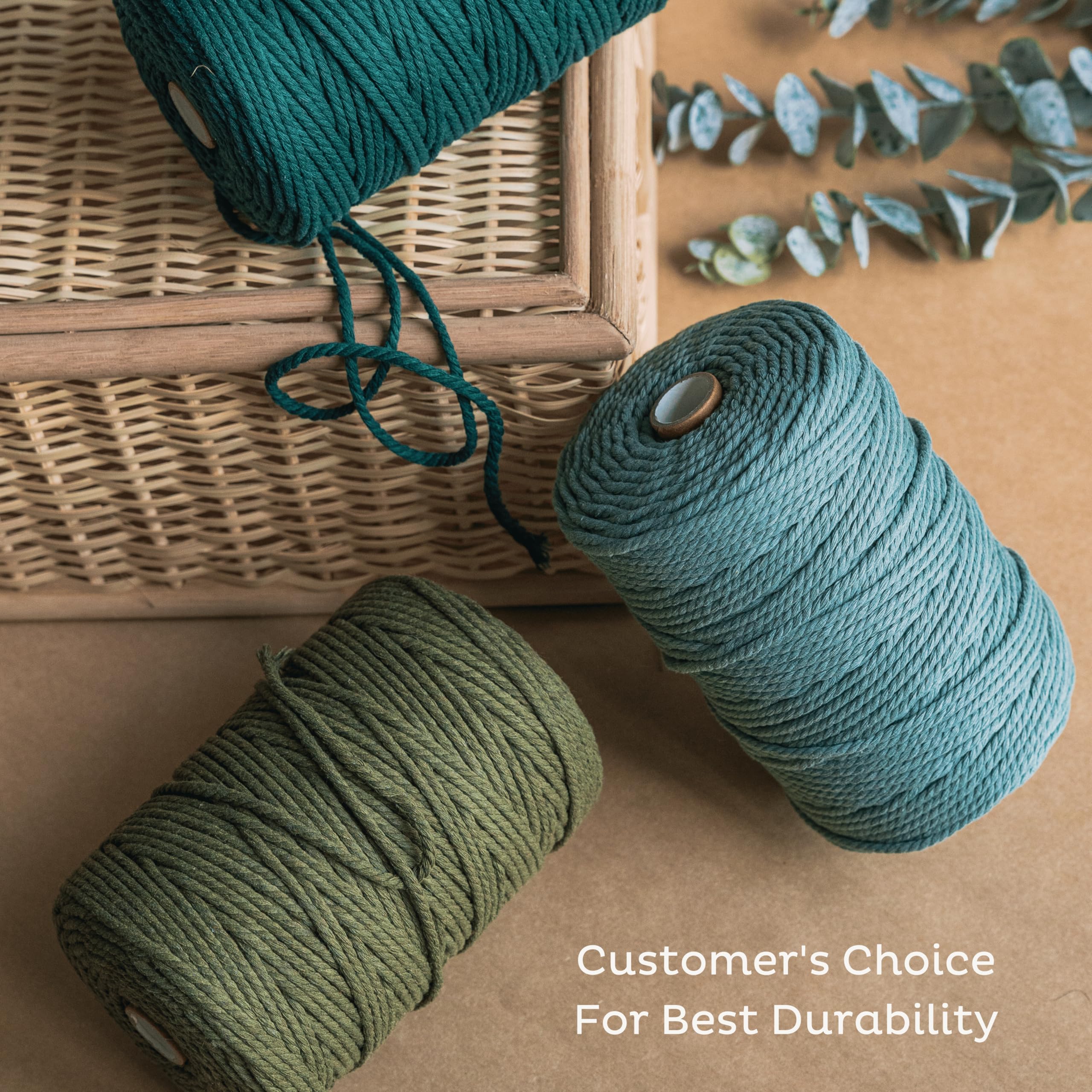Nook Theory 3mm Macrame Cord 220 Yards - 4mm 5mm Soft Macrame Rope Perfect for Knots - Macrame Supplies for Wall Hangers & Boho Decorations - Cotton Rope - Macrame String (Milk Cream, 3mm)