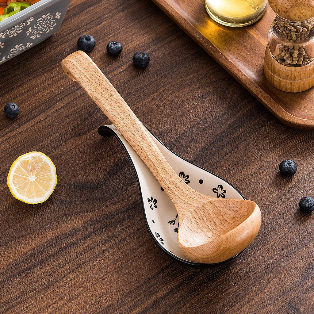 Wisenvoy Spoon Rest Spoon Holder for Stove Top Ceramic Spoon Holder Porcelain Spoon Rest for Kitchen Counter