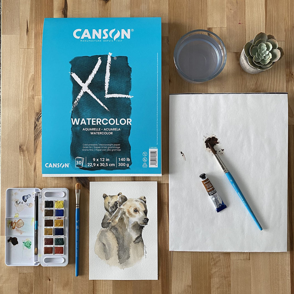 Pro-Art 702-2445 9-Inch by 12-Inch Canson Watercolor Paper Pad, 30-Sheet, X-Large