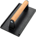 onlyfire Cast Iron Meat Press Grill Press with Wooden Handle, Great for Squeezing Fat from Meats, Flattening Bacon, Paninis, and Burgers