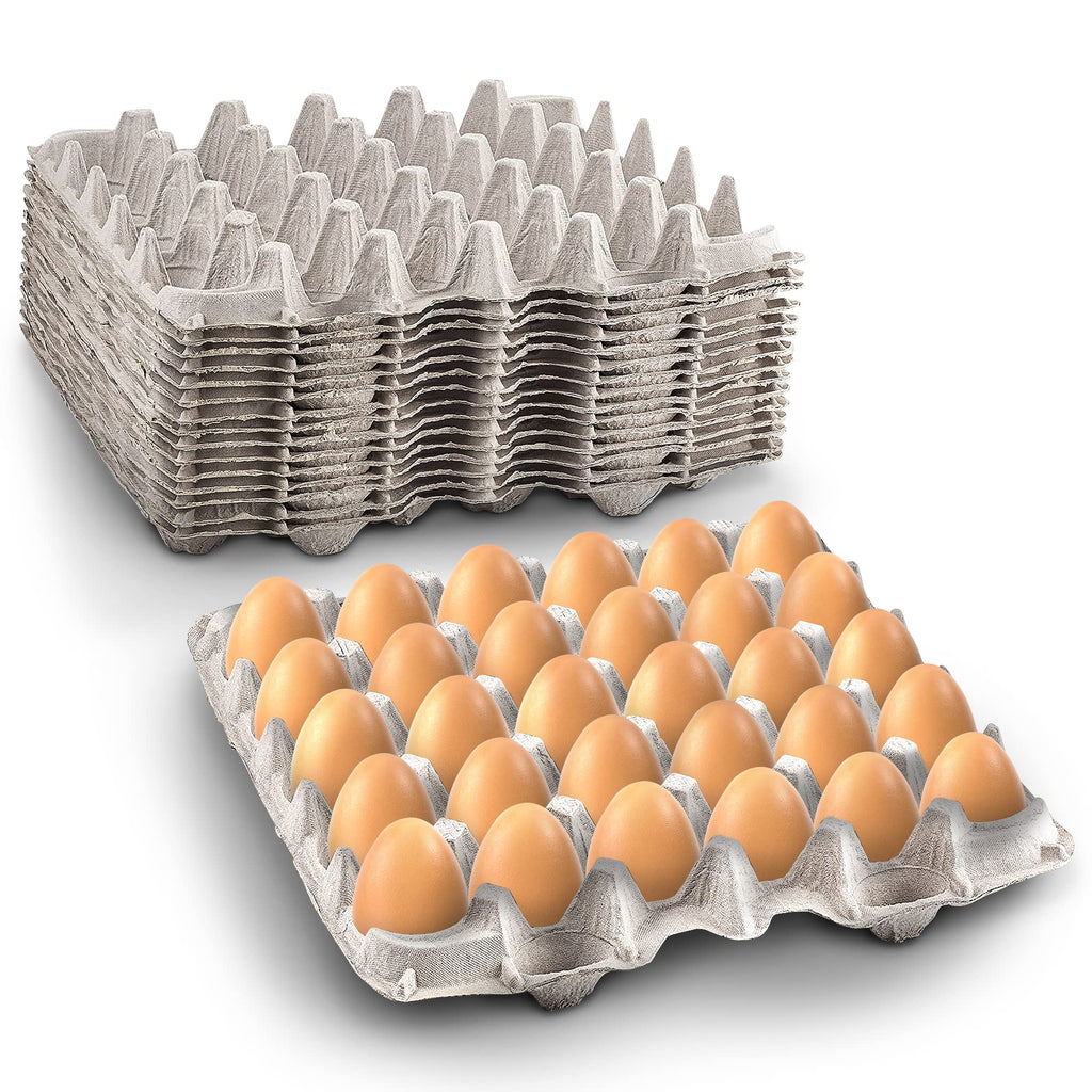 MT Products Egg Crate - (15 Pieces) for Storing up to 30 Large or Small Eggs - Pulp Fiber Egg Flat Cartons That Make a Great Home for Roach Colony - Made in the USA