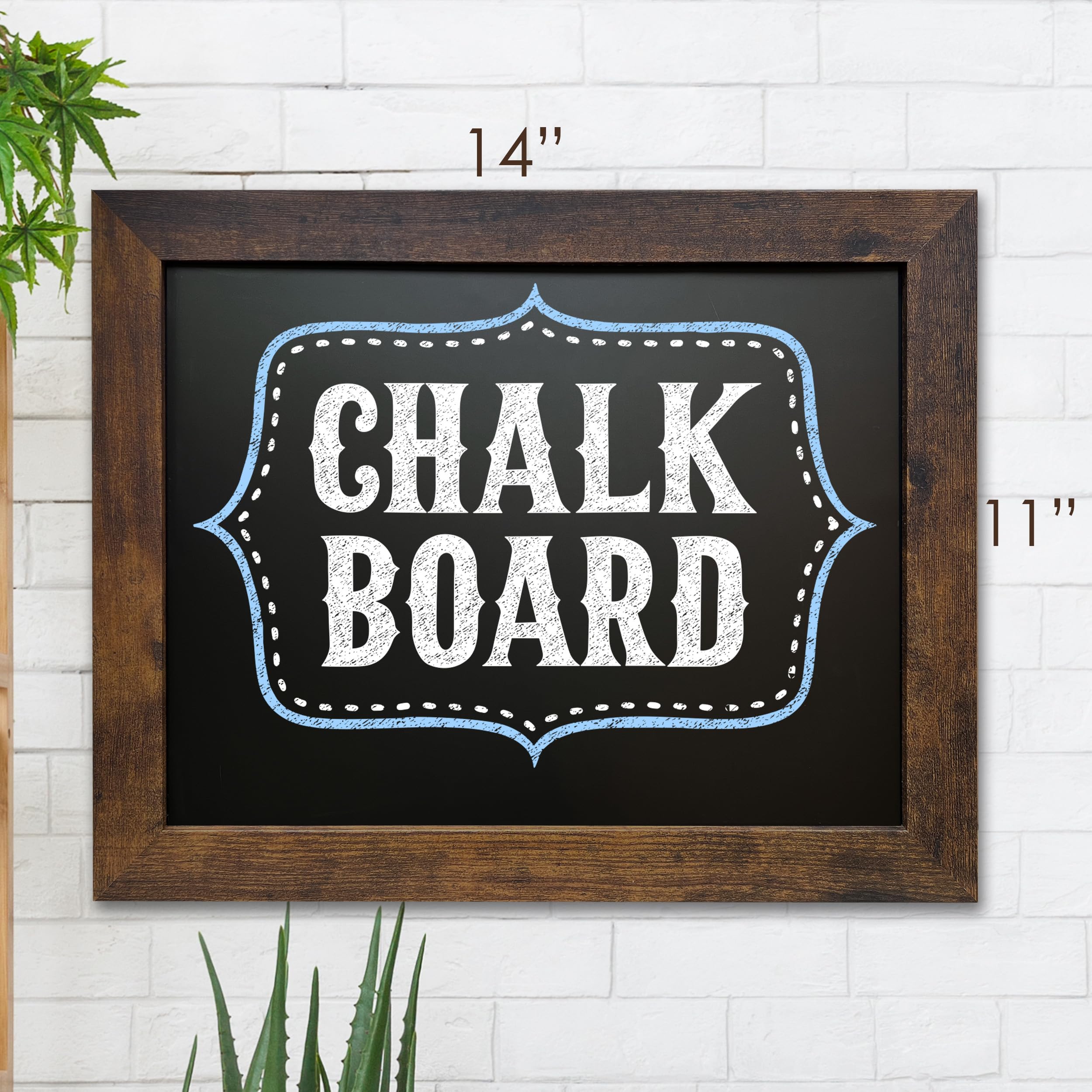 Loddie Doddie Magnetic Chalkboard - 11" x 14", Rustic Frame - Stain-Resistant Chalkboard Calendar - Magnetic Board for Wall Display - Wall-Mount Organizer & Menu Board for Kitchen