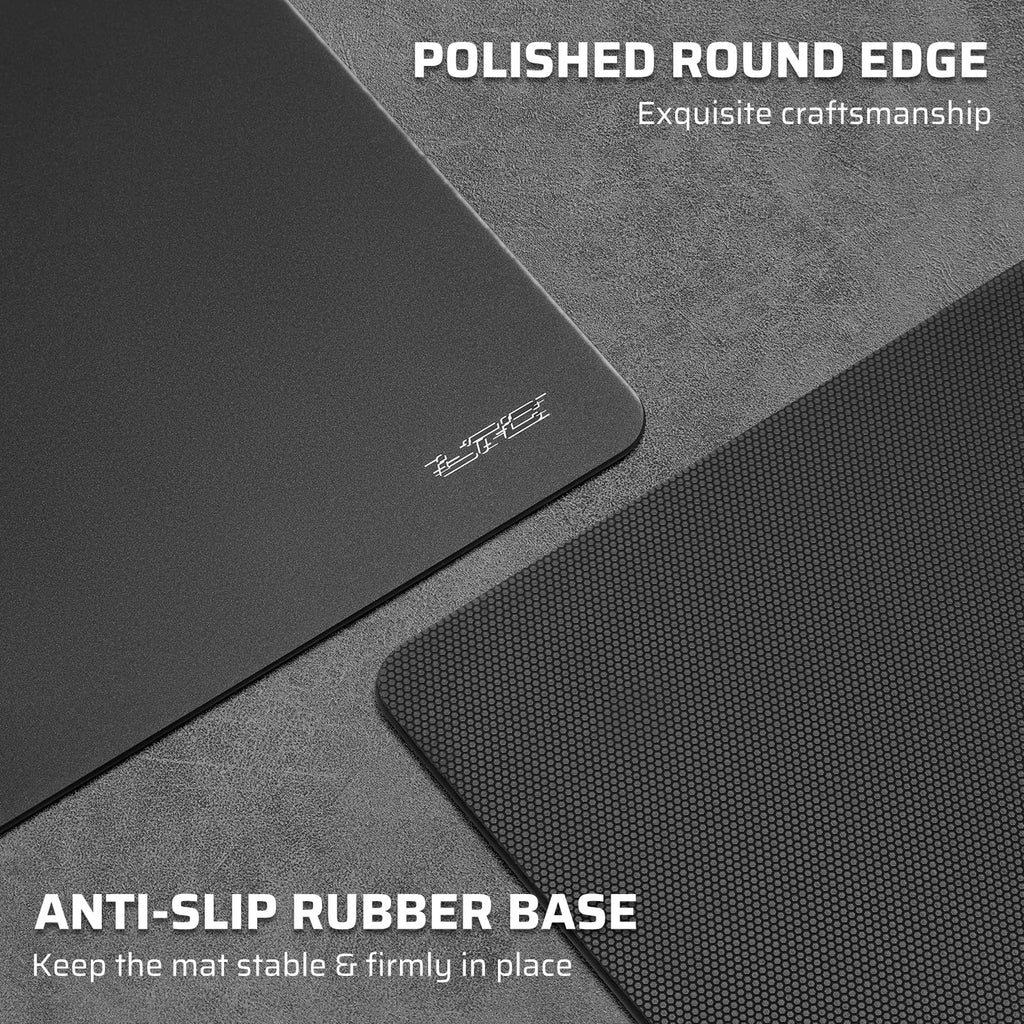 LTC Tempered Glass Gaming Mousepad, Ultra-Smooth Micro-Etched Surface Mouse Pad for Top Control and Speed, Anti-Slip Full Rubber Base, Professional Large Mouse Mat for FPS Gamers, 13X13in