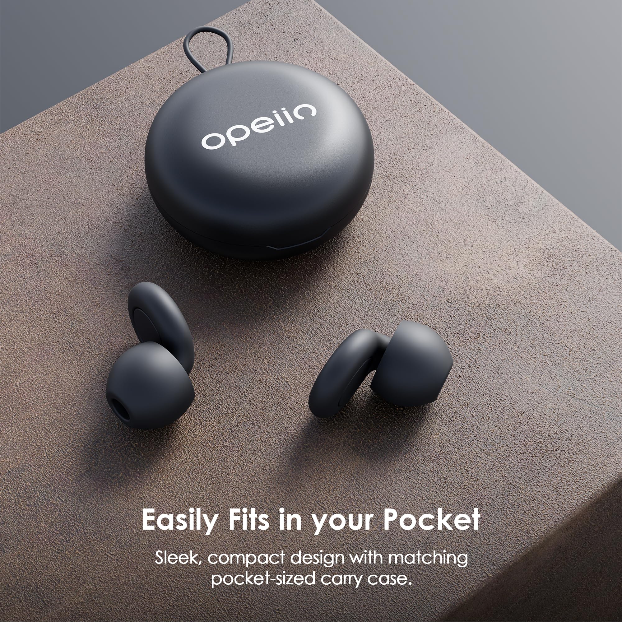 OPEIIN Ear Plugs for sleep - Flexible Silicone for Superior Hearing Protection,Ultra-Soft Reusable Noise-Reducing Earplugs for Sleep, Focus, Travel | Custom Fit with 8 Tips in XS/S/M/L | 28dB (SNR) (Black)