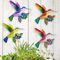 4 Pack Metal Hummingbird Wall Art, Hanging Birds Outdoor Fence Decorations for Garden Patio Yard Living Room Door Balcony