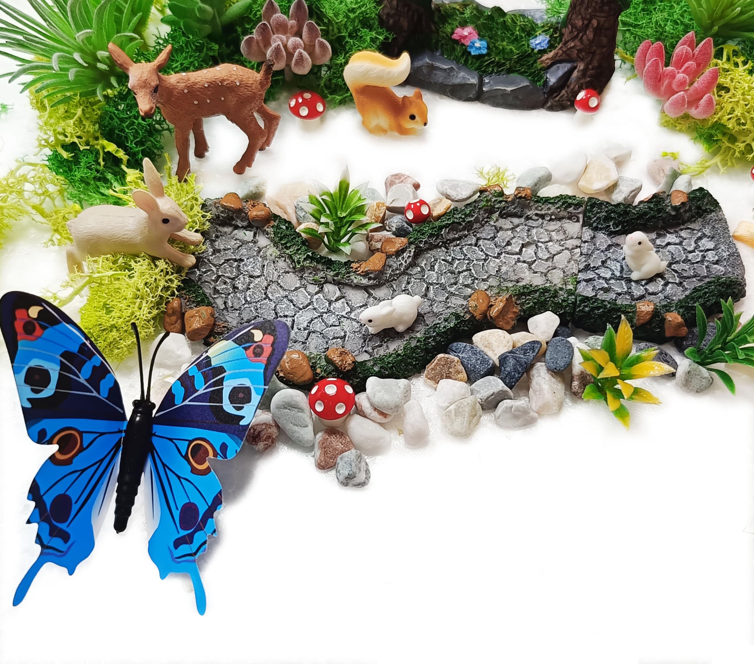 QuarenDen 27 Pcs Fairy Garden Accessories, Fairy Garden Kit, Garden Archway, Resin Path, Miniature Garden Figurines, Fairy Wild Garden Supplies for DIY Dollhouse
