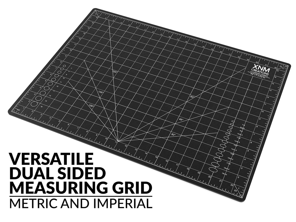 XNM Premium Self Healing Cutting Mat - 18 Inches by 24 inches - A2-3 Layer Quality PVC Construction - Dual Sided, Imperial and Metric Grid Lines - Perfect for Cutting, Sewing, and Crafts