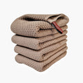 ANEWAY Kitchen Towels 100% Cotton Waffle Weave Dish Towel for Cleaning Drying Dishes Extra Absorbent and Soft, Dish Cloth,13 x 28 in, 4 Pack(Brown)