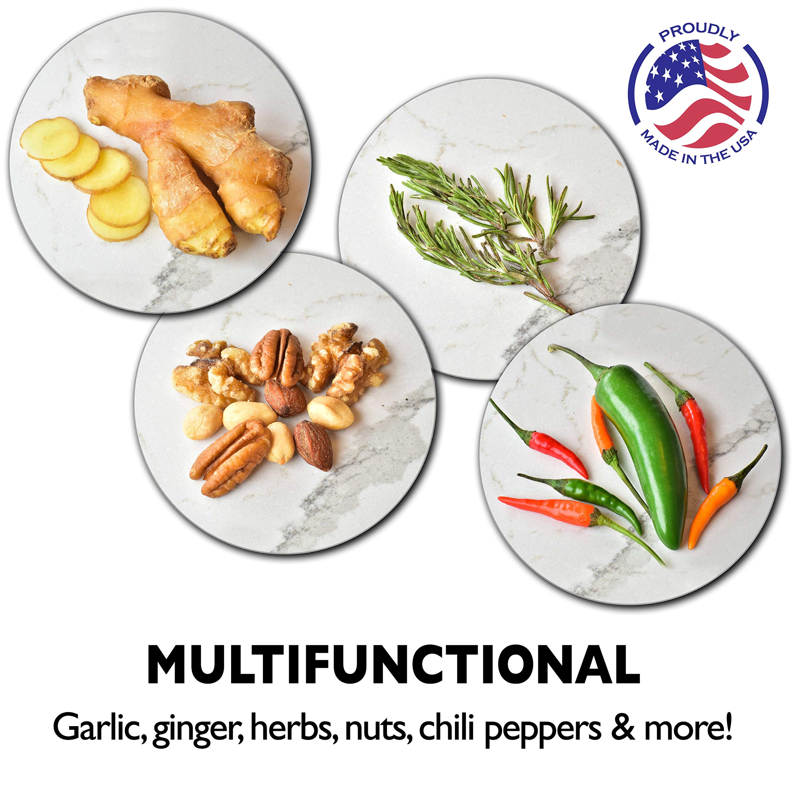 Nextrend Garlic Twister 4th Gen - Ginger, Herb, Nuts & More - Handheld Kitchen Mincer, BPA Free, Dishwasher Safe (Clear)