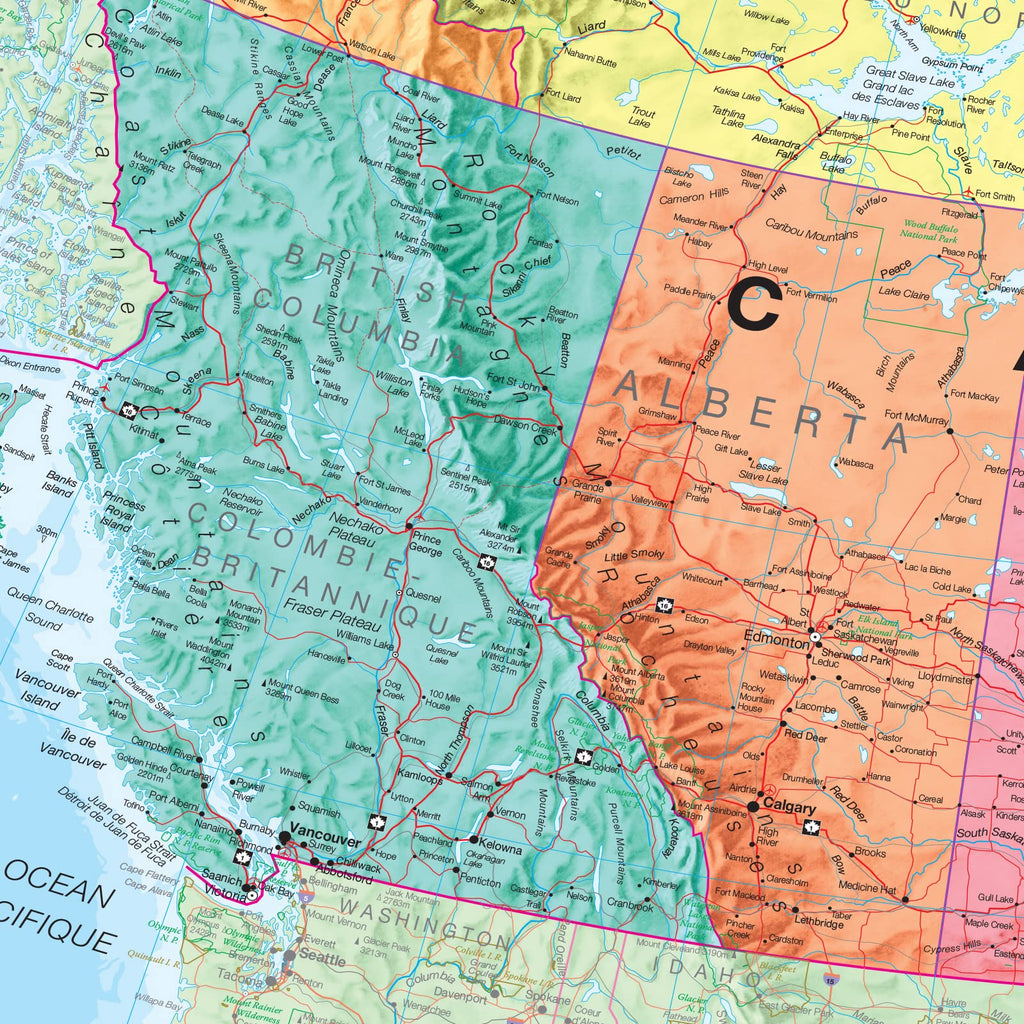 Map of Canada - Political Front Sheet Lamination - 59.4 x 42 cm - Detailed Cartography - Maps International